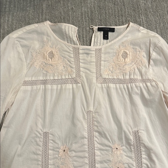 J.Crew Embroidered Cotton Blouse – Size 2 - Picture 2 of 16